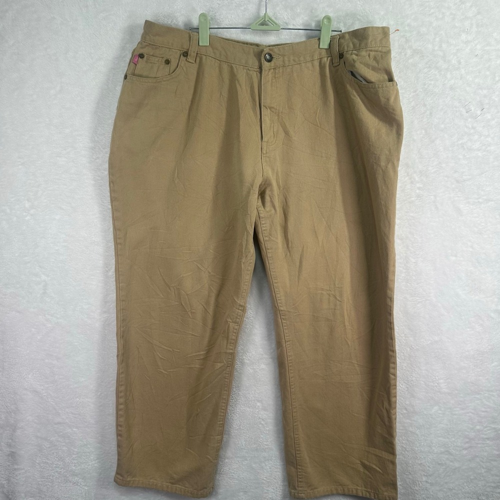 Woman‎ Within Pants Women 20W Khaki Natural Fit Cotton Straight Leg Casual